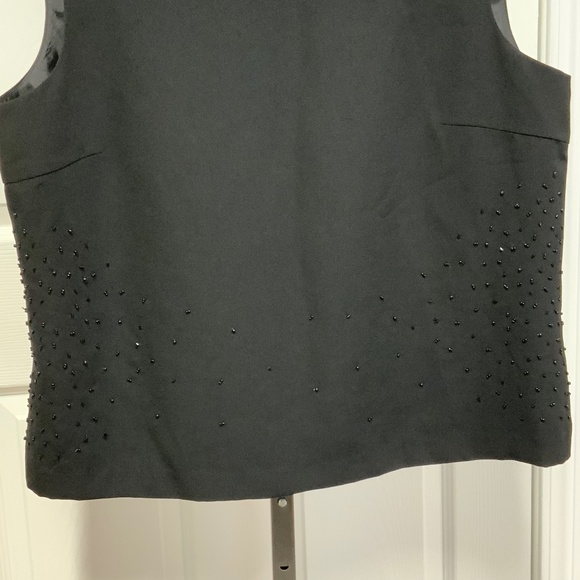 Virgo  Black Beaded Sleeveless Top - Picture 4 of 7